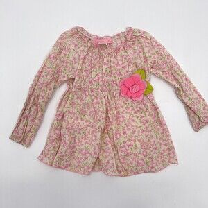 Everyday Nay Shirt Girls 4 T Pink Floral Long Sleeve Tunic ruffle Neck